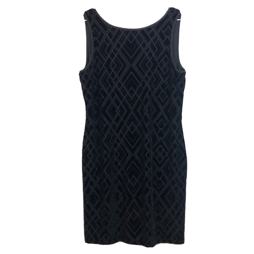 New NWT WHBM Women’s Black Velvet Burnout Sleeveless Shift Dress Size S